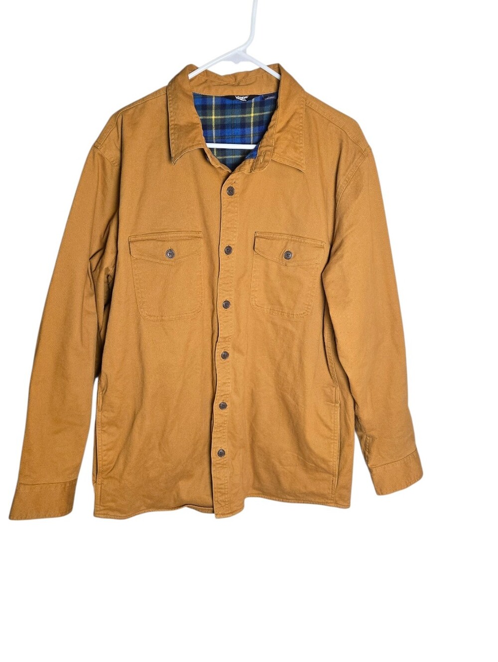 Land's End Men's Canvas Chore Coat Large, EUC, outdoor Lumberjack Flannel Fall